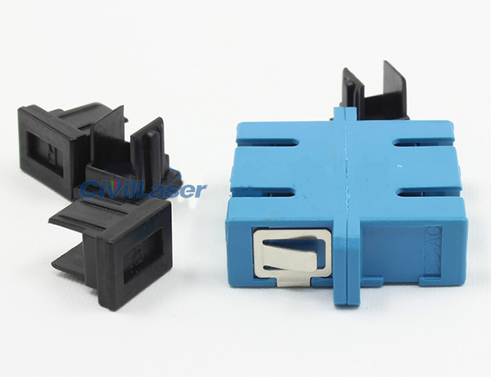 SC 単一モード双芯光ファイバアダプタ青い プラスチック製のフランジ盤